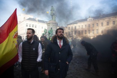 García-Gallardo asiste a la manifestación de los agricultores en Bruselas.- ICAL
