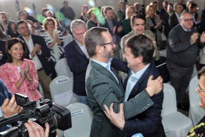 El presidente del PP de Castilla y León, Alfonso Fernández Mañueco, y el vicesecretario Nacional de Coordinación Autonómica y Local del PP, Pedro Rollán, participan en la Interparlamentaria del PPCyL, junto a más de 60 parlamentarios autonómicos y nacionales. ICAL