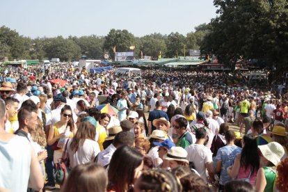 Miles de personas acuden al monte Valonsadero para presenciar la salida de doce toros y la traída del ganado hasta la plaza de toros de la ciudad.-GONZALO MONTESEGURO / MARIO TEJEDOR