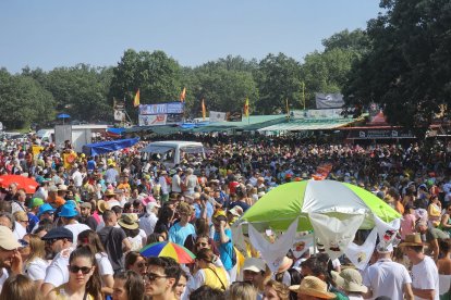 Miles de personas acuden al monte Valonsadero para presenciar la salida de doce toros y la traída del ganado hasta la plaza de toros de la ciudad.-GONZALO MONTESEGURO / MARIO TEJEDOR