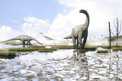 Recreación del dinosaurio que realizó las huellas descritas en Salas de los Infantes.