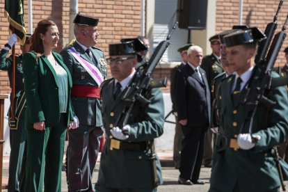 La delegada del Gobierno en Castilla y León, Virginia Barcones, acude al acto organizado con motivo del 179 aniversario de Fundación Guardia Civil, presidido por el general de brigada jefe de la 12 Zona de la Guardia Civil en Castilla y León, Luis del Castillo