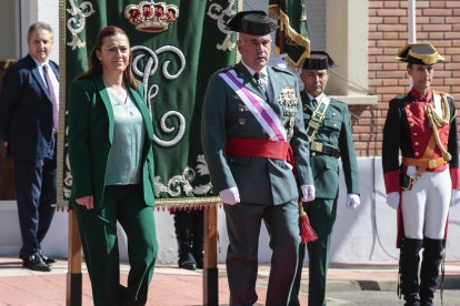 La delegada del Gobierno en Castilla y León, Virginia Barcones, acude al acto organizado con motivo del 179 aniversario de Fundación Guardia Civil, presidido por el general de brigada jefe de la 12 Zona de la Guardia Civil en Castilla y León, Luis del Castillo