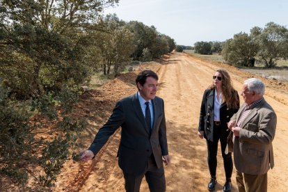El presidente de la Junta, en la calzada romana destruida en León.