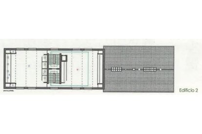 Plano del segundo edificio que compondrá el Archivo Histórico de las Familias Mineras en el Pozo María de Caboalles de Abajo (León). -FUNDACIÓN PATRIMONIO NATURAL DE CASTILLA Y LEÓ