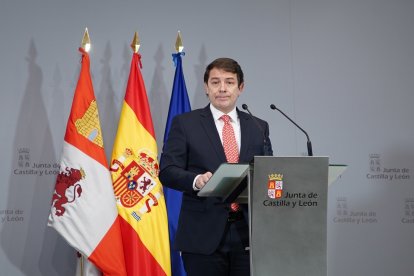 El presidente de la Junta, Alfonso Fernández Mañueco, anuncia la disolución de las Cortes y la convocatoria de elecciones. -ICAL