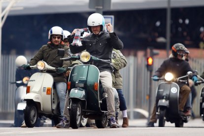 León acoge la 'Scooter Run' del Purple Weekend, con concentración previa en el Palacio de Congresos y recorrido posterior por la ciudad. -ICAL.