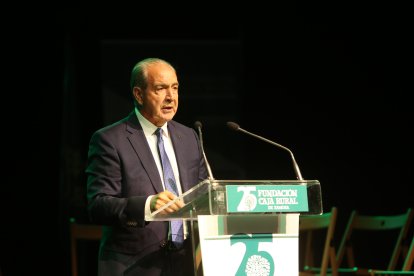 Cipriano García, director general de Caja Rural durante el acto de entrega de los premios de la Fundación.- ICAL