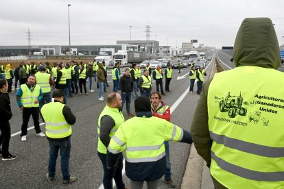 Protestas agrarias en la A1 a su paso por Burgos. -ICAL