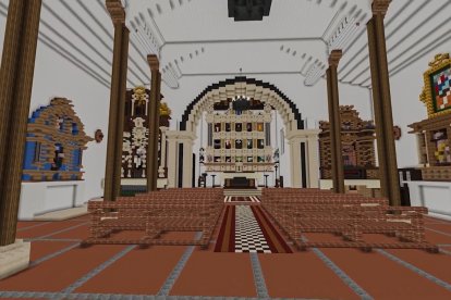Recreación del retablo de la iglesia de San Julián y Santa Basilisa en Valdavida, León - Minecraftéate