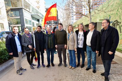 El presidente de la Junta Alfonso Fernandez Ma?ueco, asiste a la manifestación del Partido Popular por la Igualdad de los españoles. ICAL