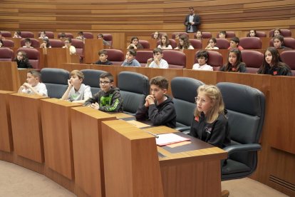 Pleno infantil de Aldeas Infantiles SOS en las Cortes de Castilla y León. / ICAL