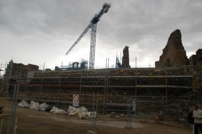 Obras de restauración del Castillo de los Templarios durante la primera década del siglo XXI. -ICAL.