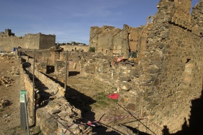 Obras de restauración del Castillo de los Templarios durante la primera década del siglo XXI. -ICAL.