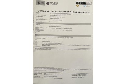 Documento de registro de salida del Ministerio de Sanidad del requerimiento del pasado domingo.-E. M.