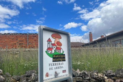 Panel que indica que Ferreras de Arriba era un municipio micológico. A. CALVO
