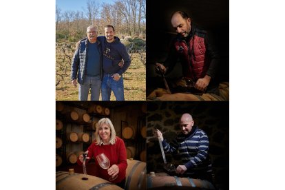 Los elaboradores que están al frente de las bodegas de la DOP Sierra de Salamanca son en su mayoría viticultores de la zona convencidos de las posibilidades de una uva, la rufete, con señas identitarias propias. / PINTAN COPAS