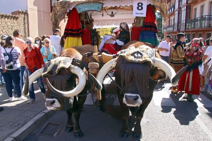 Pendones, Cantaderas y Carros Engalanados celebran las Fiestas de San Froilán en León. Ical
