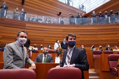 Toma de posesión de Mañueco como presidente de la Junta - Los procuradores de Vox, Juan García-Gallardo, y José Antonio Palomo.- ICAL