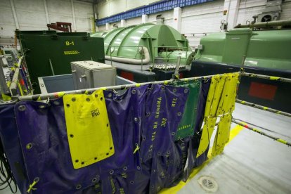 Edificio de la turbina de la central nuclear Santa María de Garoña antes de su desmantelamiento. Se reacondicionará como almacén auxiliar.- TOMÁS ALONSO