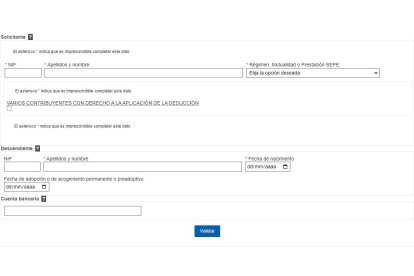 Formulario para la presentación del Bono Nacimiento.