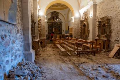Obras en la iglesia de Sagides. -ICAL
