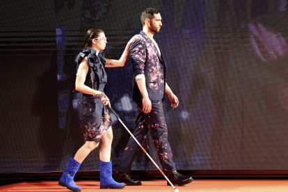 Desfile de la diseñadora Leonesa, María Lafuente en la pasarela Mercedes Fashion Week Madrid.- ICAL