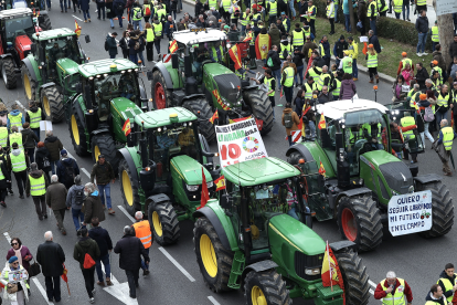 Manifestación de agricultores y ganaderos por el paseo de la Castellana en Madrid. Juan Lázaro / ICAL.