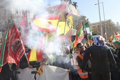 Manifestación de agricultores y ganaderos por el paseo de la Castellana en Madrid. Juan Lázaro / ICAL.