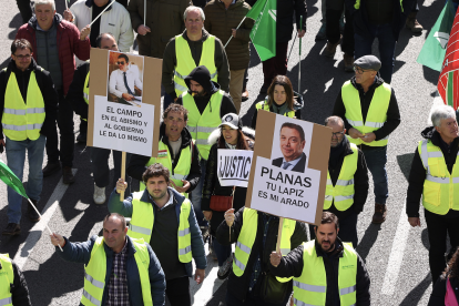 Manifestación de agricultores y ganaderos por el paseo de la Castellana en Madrid. Juan Lázaro / ICAL.