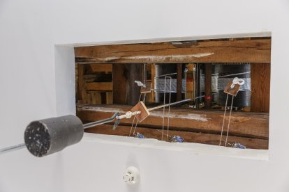 En la foto, el mecanismo del reloj del patio de herradura del Palacio Real de La Granja de San Ildefonso