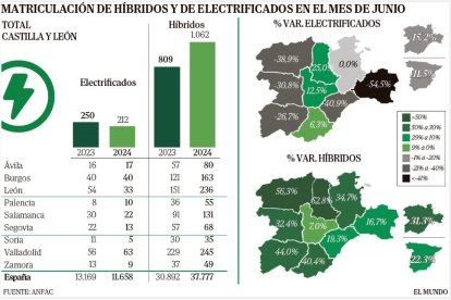 Matriculación de híbridos y electrificados en junio. E. M.