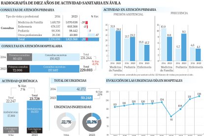 Radiografía de diez años de actividad sanitaria en Ávila.