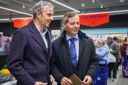 Pablo Gracia Fernández y César Barriada Herbosa en la inauguración del nuevo Aldi en Burgos.