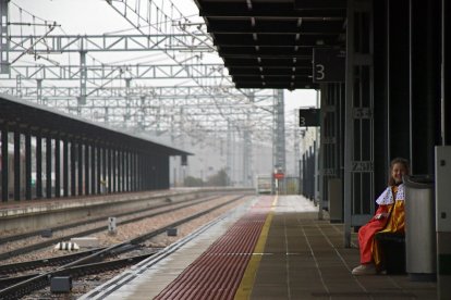 Llegada de los Reyes Magos a la estación de Adif en León.