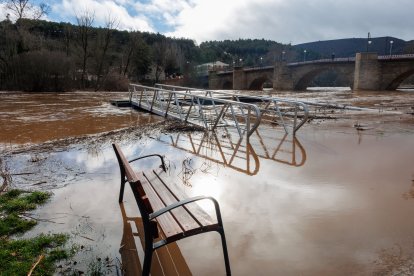Crecida del río Duero a su paso por Soria capital
