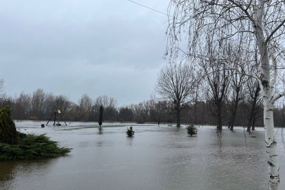 Desbordamiento del río Adaja en el parque de El Soto, en la capital abulense