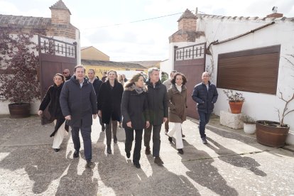Alberto Núñez Feijóo y Alfonso Fernández Mañueco visitan la bodega Hijos de Alberto Gutiérrez en Serrada (Valladolid).
