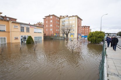 Las intensas lluvias provocan el desbordamiento del río Adaja a su paso por Ávila