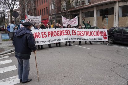 Manifestación contra la proliferación de macrogranjas y plantas de biogás en Castilla y León