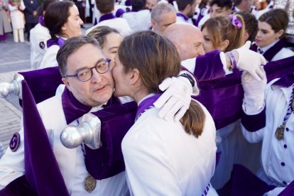 Procesión del Encuentro organizada por la Real Hermandad de Jesús Divino Obrero de León.
