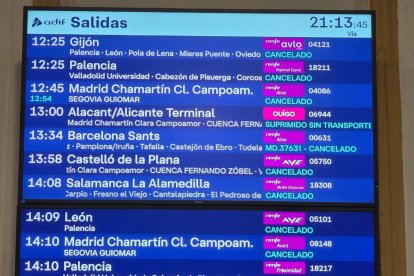 La estación de tren de Valladolid se ha mantenido abierta durante la noche por el apagón que ha afectado a toda España