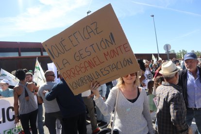 Concentración convocada por la Alianza UPA-COAG para protestar por la supresión de paradas del AVE en Sanabria.