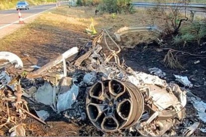 El Lamborghini Huracán convertido en un amasijo de hierros tras el brutal accidente en el que fallecían Diogo Jota y su hermano André Silva