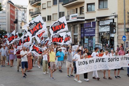 Manifestación de Soria Ya en defensa del ferrocarril.