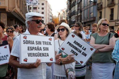 Manifestación de Soria Ya en defensa del ferrocarril.