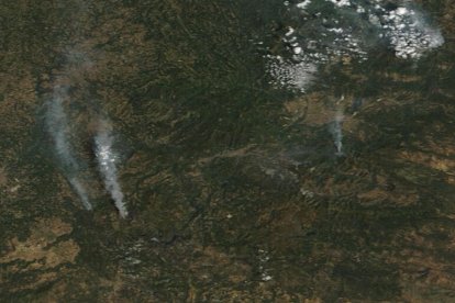 Imagen satélite en León del 10 de agosto
