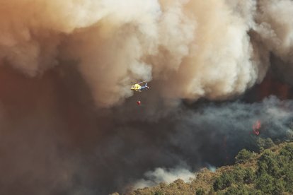 Incendio forestal cercano a la población de El Payo (Salamanca) de nivel 2