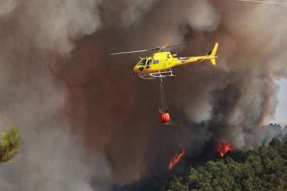 Incendio forestal cercano a la población de El Payo (Salamanca) de nivel 2