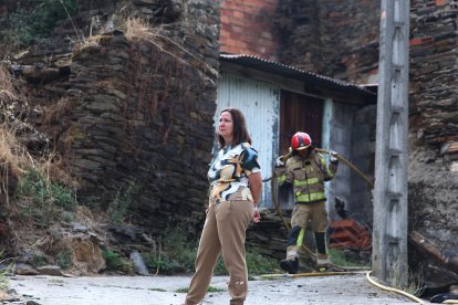 Efectos del incendio que ha afectado al municipio de Oencia (León)